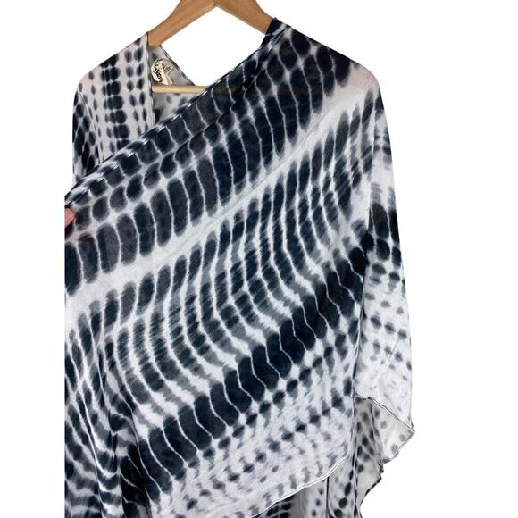 Michael Stars Women's White Gray Black Open Kimono Wrap - Picture 3 of 5